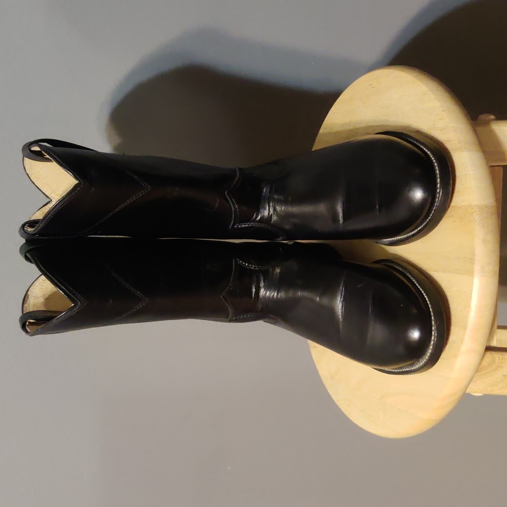 Black leather boots